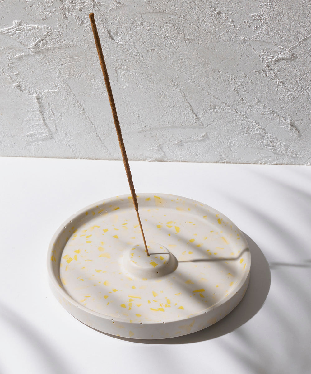 Time Incense Holder Light Gray×Yellow