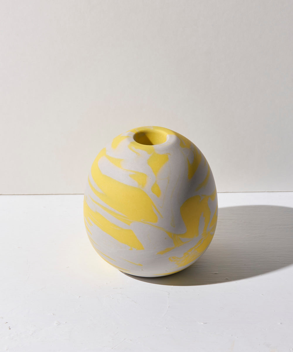 Ohana Vase Egg Light Gray×Yellow