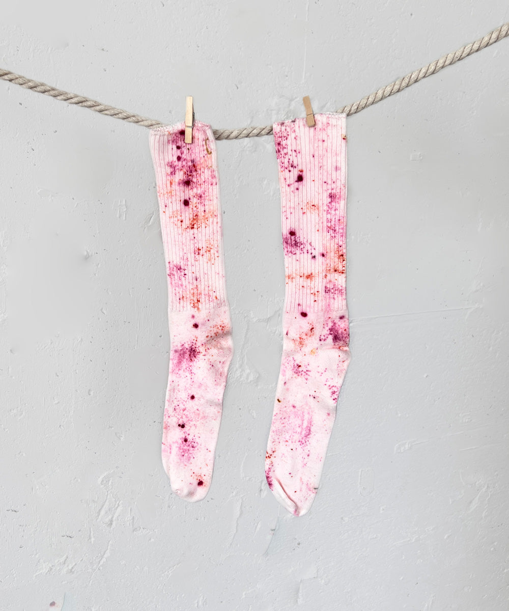 Abstract Bundled Dyed Bamboo Socks Pink