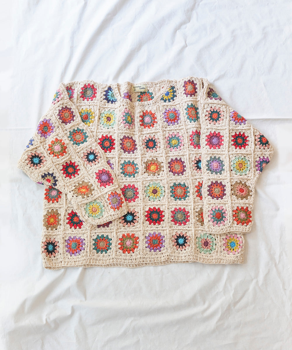 Crochet Long Sleeve Tee Natural