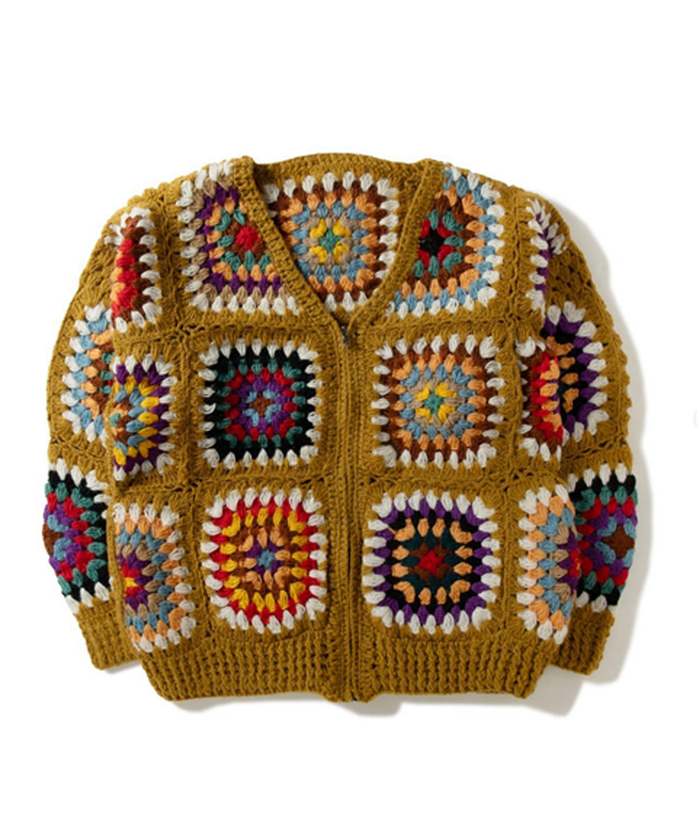 Crochet V-neck Cardigan Beige