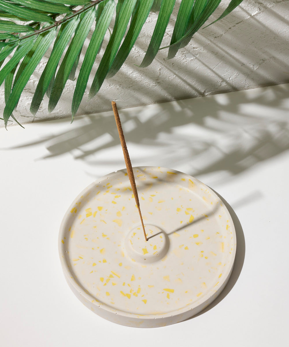 Time Incense Holder Light Gray×Yellow