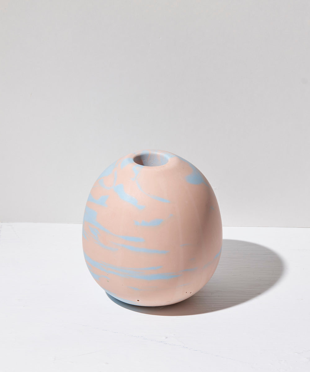 Ohana Vase Egg Sky blue×Terracotta