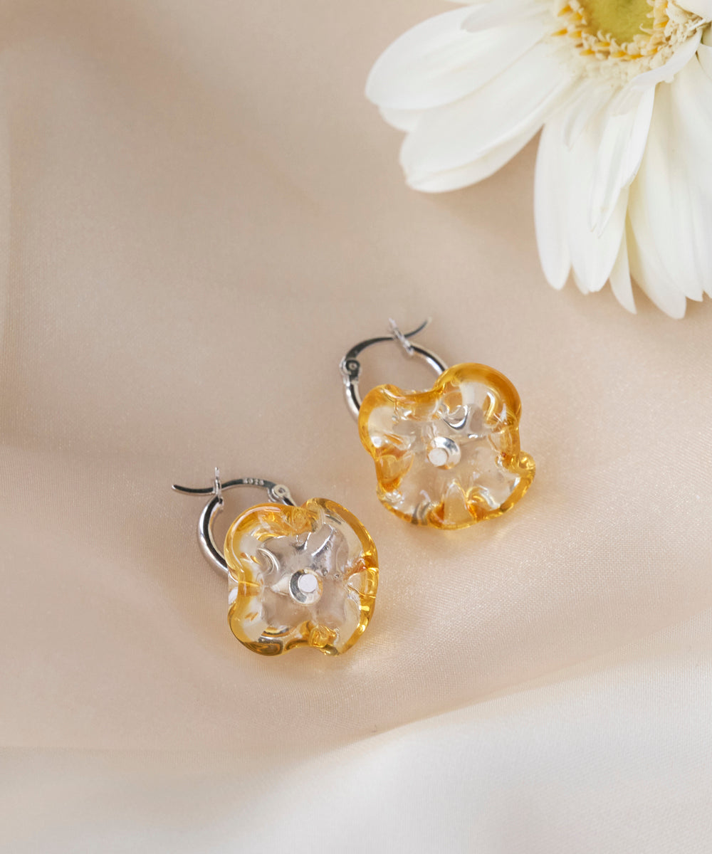 Fleurette Earrings Yellow×Silver