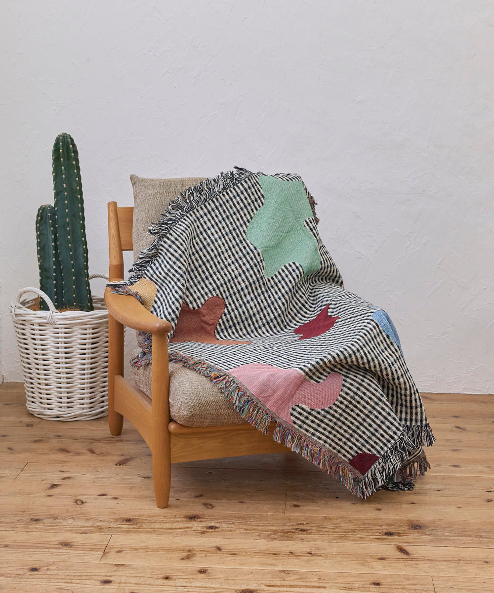 Abstract Gingham Woven Throw Blanket