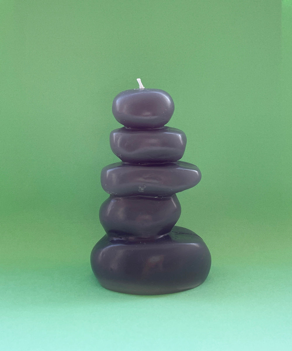 Ebb + Flow Cairn Candle Dark Gray