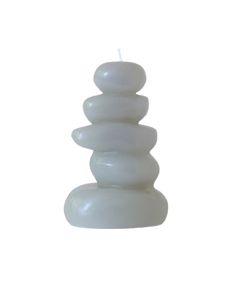 Ebb + Flow Cairn Candle Light Gray