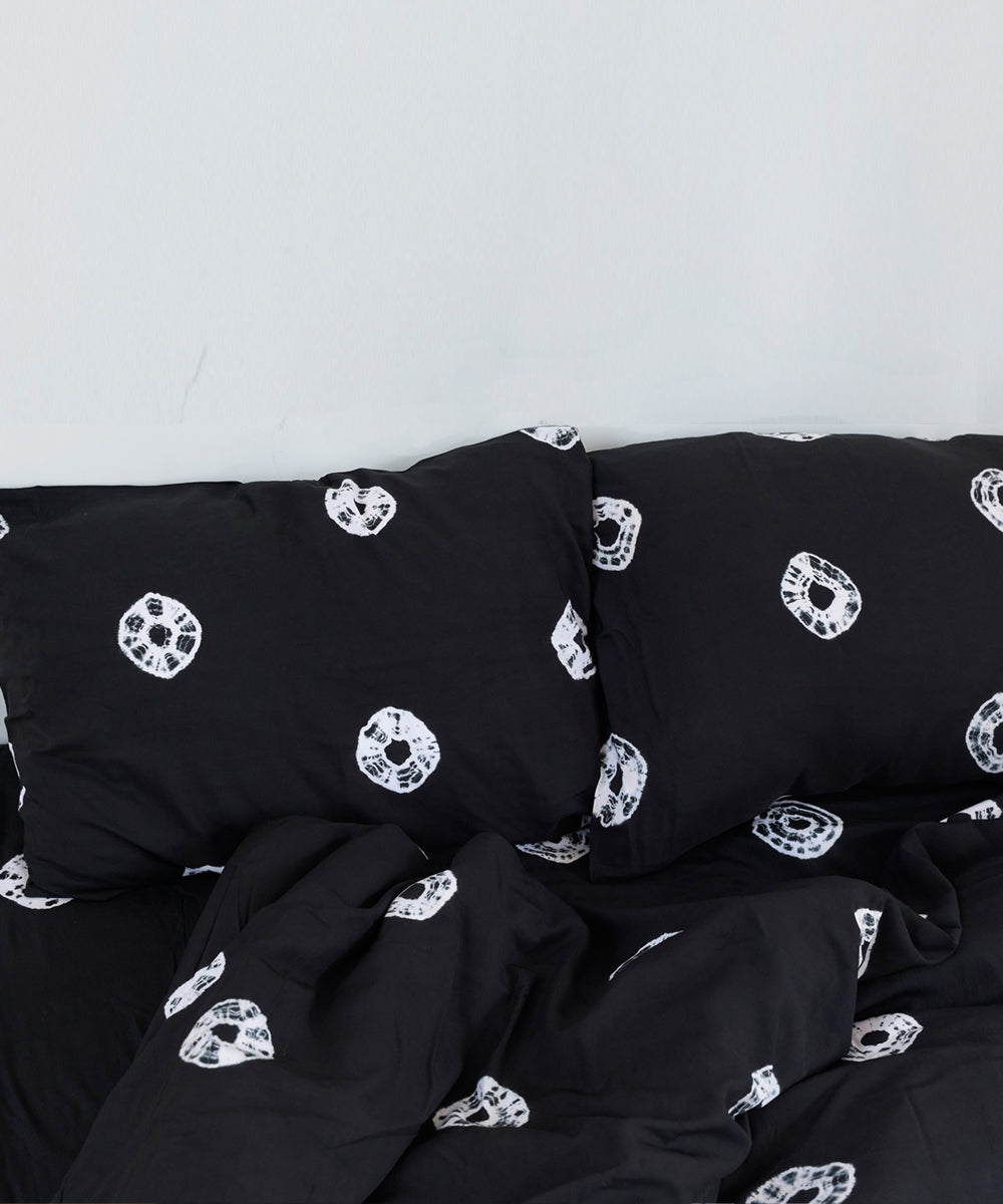 Black Shibori Quilt Cover Set