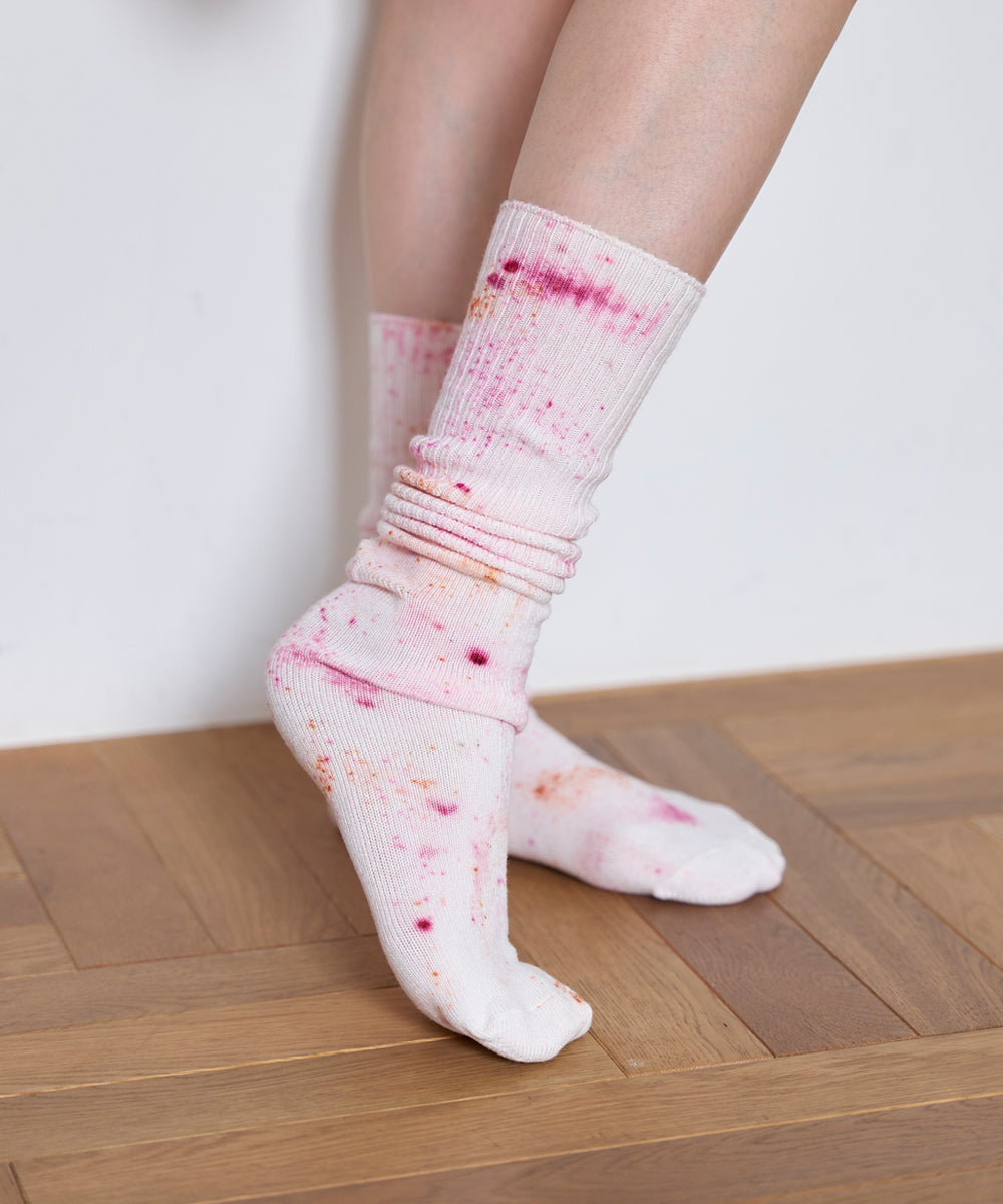 Abstract Bundled Dyed Bamboo Socks Pink