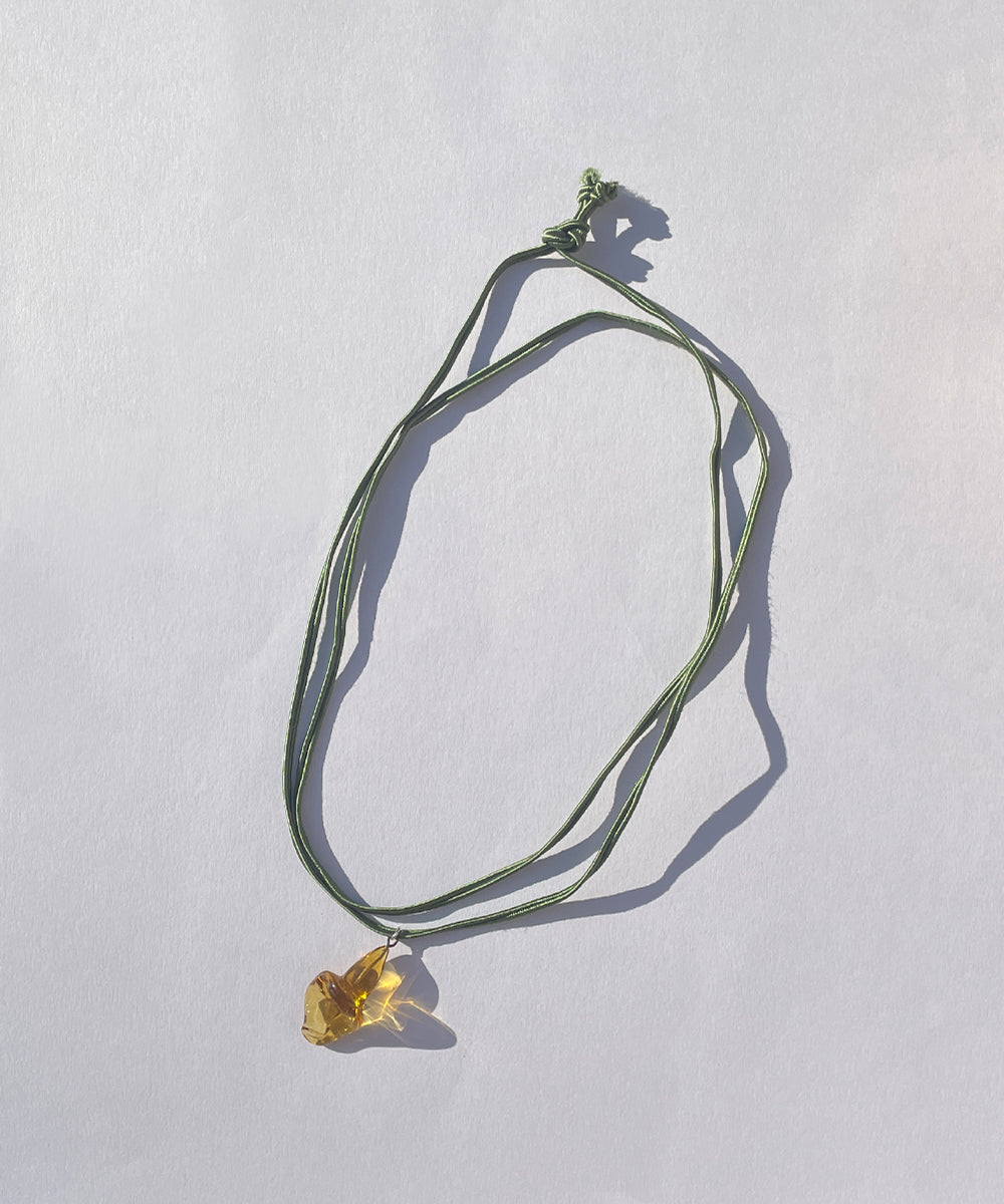 【Ethical Sale】Arum Necklace Amber×Green