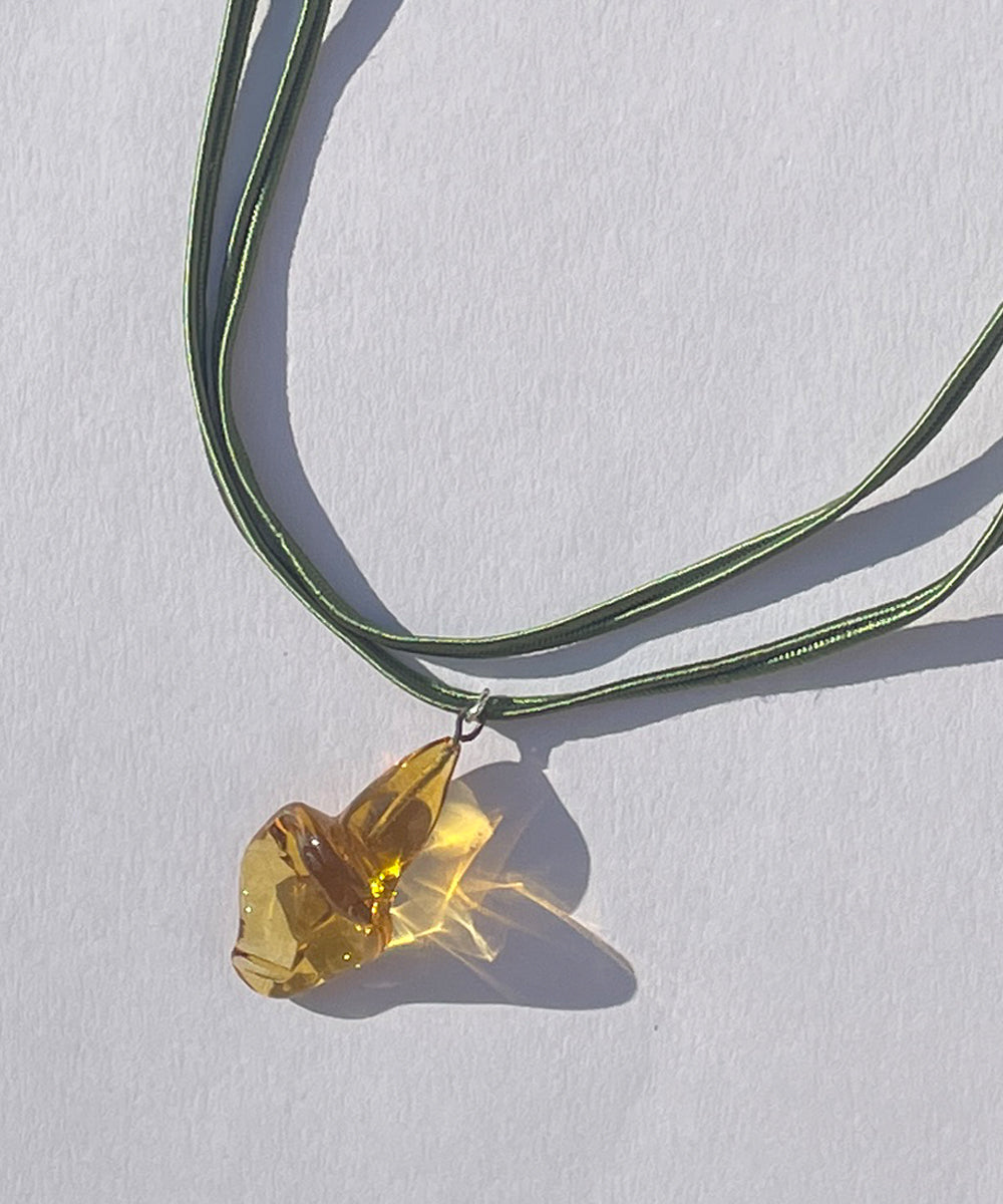 【Ethical Sale】Arum Necklace Amber×Green