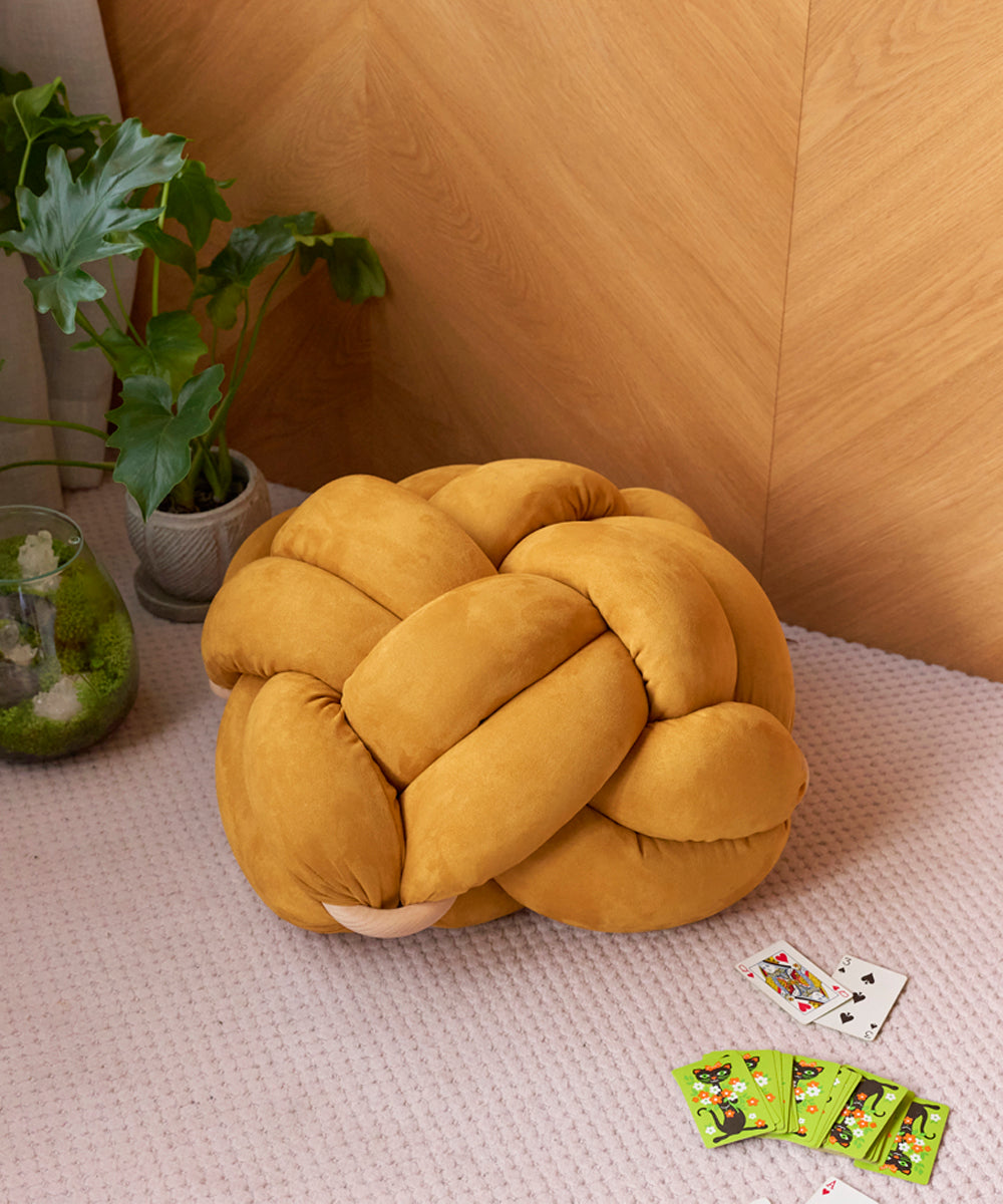 【Ethical Sale】Yellow Desert Knot Floor Cushion